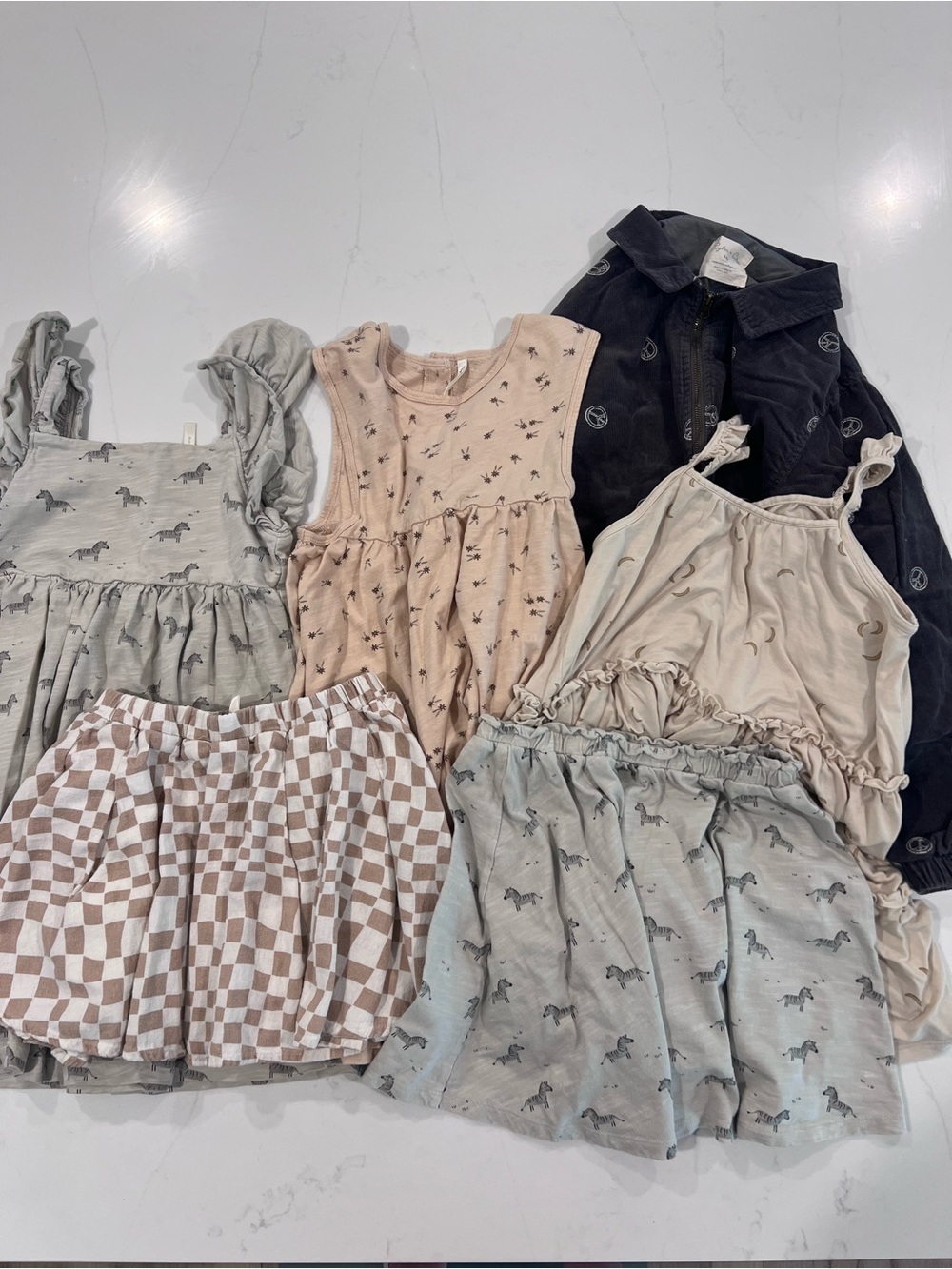 Rylee + Cru Neutral Girls Dress & Skirt Mix - Beige, Gray, Black